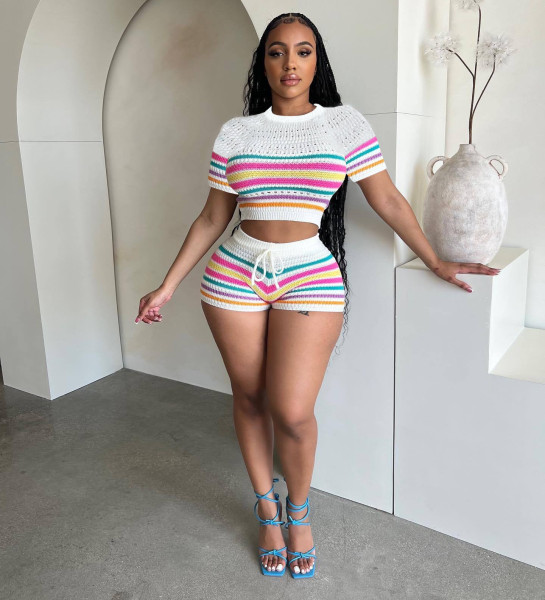 Sweater wrapped hip tight pants set