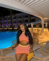 Hollow perspective lapel knit shorts set Hollow perspective lapel knit shorts set