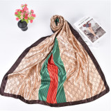 Colorful striped checkered printed long scarf scarf silk scarf