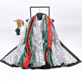 Colorful striped checkered printed long scarf scarf silk scarf