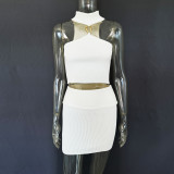 Irregular ring sleeveless vest short skirt woolen suit