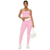 Two piece set of suspender elastic pit pants