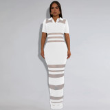 Perspective mesh splicing arm wrapped dress