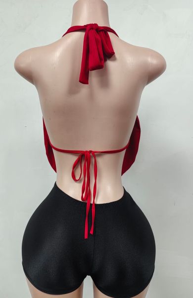 Hanging neck strap backless top