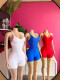 Backless and belly hugging sleeveless jumpsuit