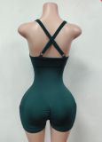 Backless and belly hugging sleeveless jumpsuit