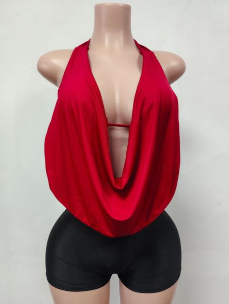 Hanging neck strap backless top