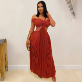 Strapless transparent mesh dress