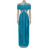 Strapless transparent mesh dress