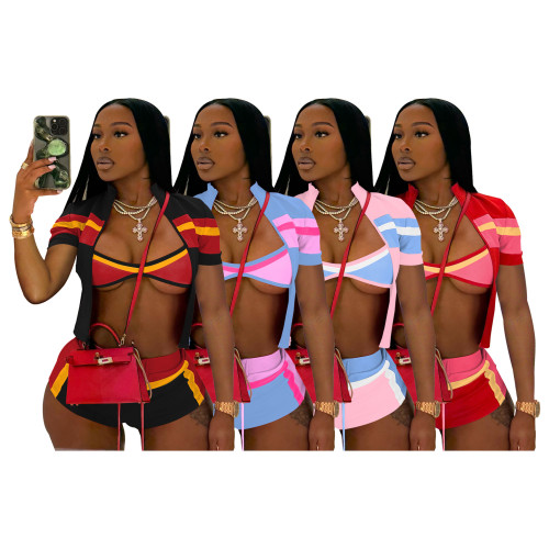 Sports color collision three piece set