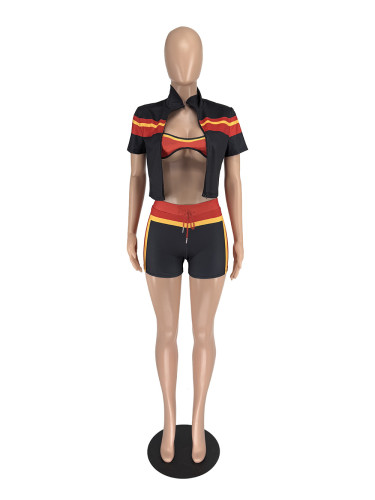 Sports color collision three piece set