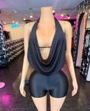 Hanging neck strap backless top