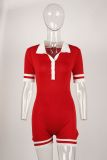 Buckled V-neck short sleeved jumpsuit jumpsuit