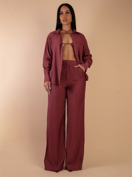 Loose cardigan 3-piece set