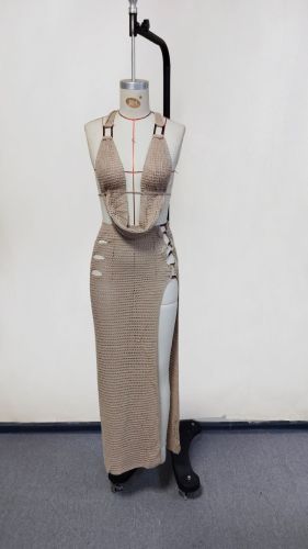 Knitted beach bikini swimsuit, cover up dress