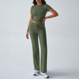 Round neck casual suit