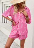 Printed shirt shorts two-piece set