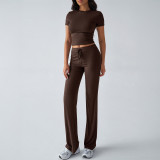 Round neck casual suit