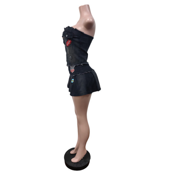 Fashion elastic skirt set