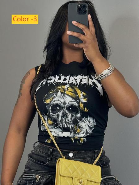 Loose and fun hot stamping loose sleeveless vest