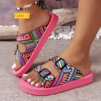 Large thick bottom belt buckle, lightly soaked soft bottom, colorful slippers