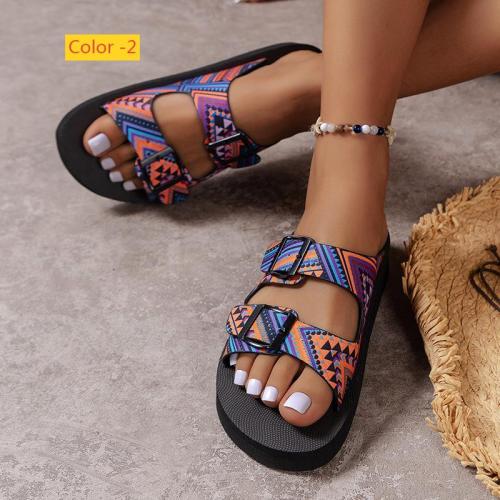 Large thick bottom belt buckle, lightly soaked soft bottom, colorful slippers