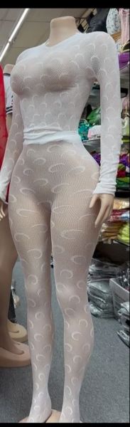 Fishing net long sleeved mesh transparent high elasticity hollow out set