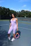 Tight V-neck hanging neck, beautiful back, high waist, and hip lifting yoga pants two-piece set
