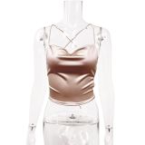 V-neck camisole strap backless top
