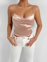 V-neck camisole strap backless top V-neck camisole strap backless top