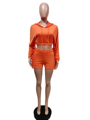 Tassel hooded shorts set