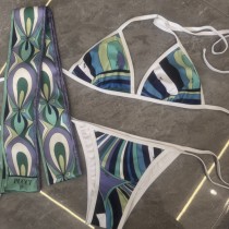 Headscarf one-piece split bikini swimsuit