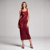 Hollow knitted beach dress
