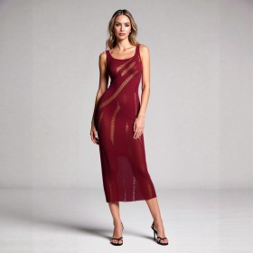 Hollow knitted beach dress