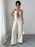 Two piece set of camisole vest wide leg pants