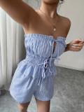 Tie up top and shorts two-piece set