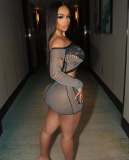 Hollow mesh sleepwear, nightgown, nightclub lace dress