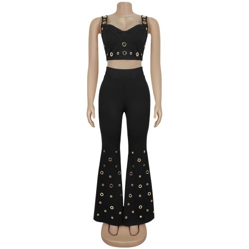 Sexy Top Wide Leg Pants Two Piece Set