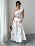Shoulder vest half skirt two-piece set