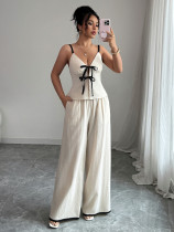Two piece set of camisole vest wide leg pants Two piece set of camisole vest wide leg pants