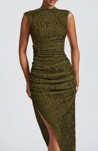 Sleeveless backless slit irregular tight dress