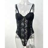 Lace patchwork jumpsuit
