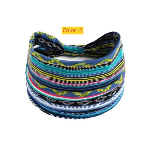 Printed cotton headband, wave yoga exercise headband, sweatproof and absorbent headband