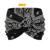 Printed cross sport headband, knotted wide edge tie dye headband, headscarf