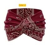 Printed cross sport headband, knotted wide edge tie dye headband, headscarf