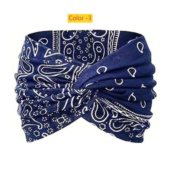 Printed cross sport headband, knotted wide edge tie dye headband, headscarf