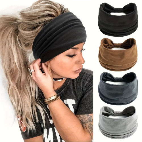 Wide edge headband with elastic sports, sweat absorbing and anti sweat properties
