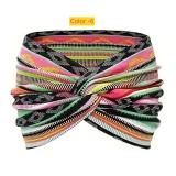 Printed cross sport headband, knotted wide edge tie dye headband, headscarf