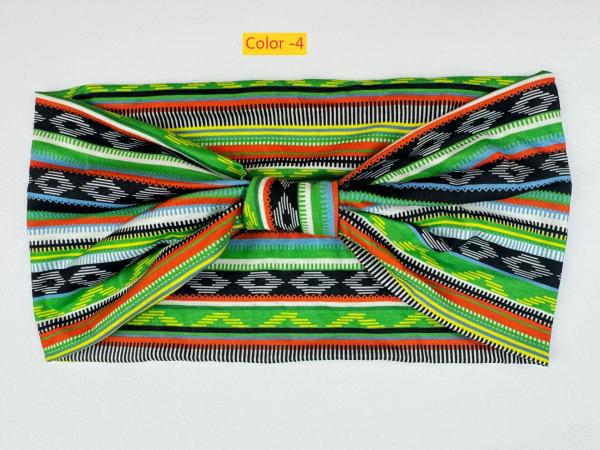 Printed cotton headband, wave yoga exercise headband, sweatproof and absorbent headband