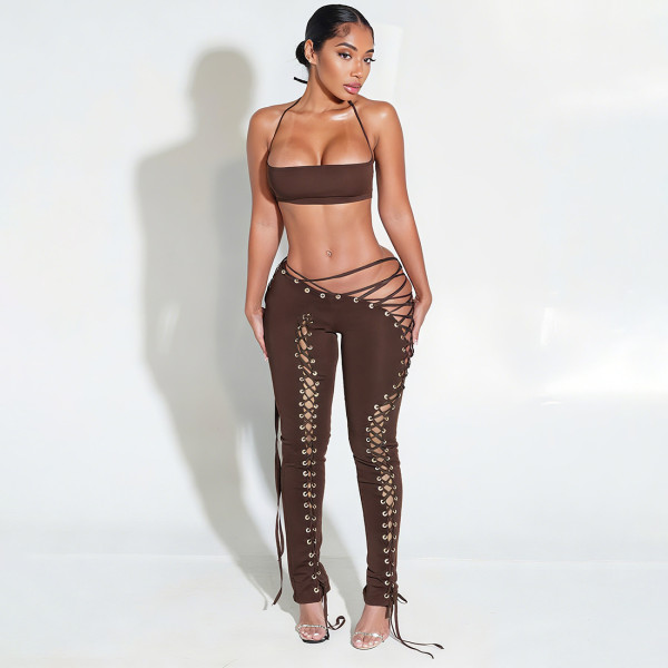 Neck tie vest tie pants two-piece set